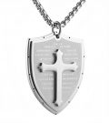 HZMAN Shield Armor of God Ephesians 6:16-17 Faith (Cross) Stainless Steel Pendant...