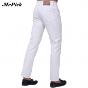 Jeans Men 2015 New Brand Fashion Solid Slim Fit White Blue Black Candy Colors Plus Size Mid Straight Denim Pants F1241