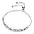 J.Fée Adjustable Bangle Bracelet Cubic Zirconia Diamond Silver Tone Bracelet for Women...