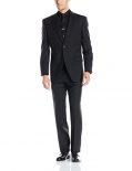 Jones New York Men's Boyce 3-Piece Two-Button Suit, Black/Black, 44 Regular