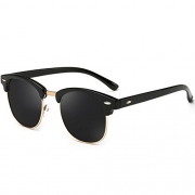 Joopin Semi Rimless Polarized Sunglasses Women Men Retro Brand Sun Glasses (Brilliat Black Frame, Simple packaging) – Men’s Sunglasses Best Price