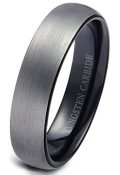 Jstyle Jewelry Tungsten Rings for Men Wedding Engagement Band Brushed Black 6mm...