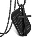 Jstyle Stainless Steel Dog Tags Cross Necklaces for Men Prayer Cross Necklace...