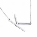 Jwoolw Stainless Steel Silver Sideways Big Initial Alphabet 26 Letters Name Pendant...