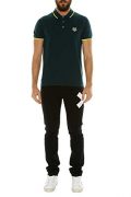 Kenzo's Men Green Tiger Head Polo Shirt With Lime Tipped (Medium)