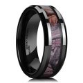 King Will 8mm Mens Black Tungsten Carbide Ring Camo Camouflage Comfort Fit...