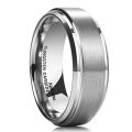 King Will BASIC Men's Tungsten Carbide Ring 8mm Polished Beveled Edge Matte...