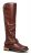 Knee High Flat Riding Boot – Vegan Leather Pull On – Comfortable Cosplay Costume Boot – Low Heel Shoe,Brown Crinkle Pu – Ashberry,5 B(M) US.