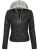 Womens Removable Hoodie Motorcyle Jacket