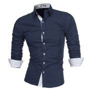 Lacontrie Men Shirt Brand 2017 Male High Quality Long Sleeve Shirts Casual Slim Fit Black Man Dress Shirts Plus Size 4XL