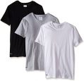 Lacoste Men's Essentials Cotton Crew Neck T-Shirt, Black/Gray/White, Medium (Pack Of 3)