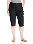 Lee Women's Plus Size Relaxed Fit Lorelie Knit Waist Capri Pant, Black, 20W Medium