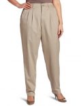 Lee Women's Plus-Size Relaxed Fit Side Elastic Pant, Taupe, 18W Petite