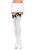Leg Avenue Women’s Opaque Thigh High Stockings with Satin Bow, White/Black, One Size.