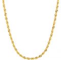 Lifetime Jewelry 3MM Rope Chain, 24K Gold with Inlaid Bronze Premium Fashion...