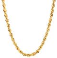 Lifetime Jewelry 5MM Rope Chain, 24K Gold with Inlaid Bronze Premium Fashion...
