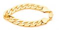 Lifetime Jewelry Cuban Link Bracelet 11mm, Flat Wide, 24K Gold Over Semi-Precious...