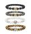 Milakoo 10 Pcs Braided Leather Bracelet for Men Women Wooden Beaded Bracelets Wrap Adjustable
