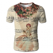 May Musical Note Music Tops Short Sleeve T-Shirt Diverting Dry Fit For Men Valentines Day