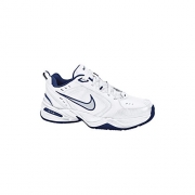 Mens Nike Air Monarch IV Training Shoe White/Metallic Silver/Midnight Navy Size 10