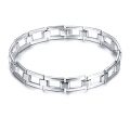 Men's Real S925 Sterling Silver Classic Link Bracelet 8.5''