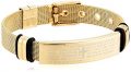 Men's Steeltime 18k Gold Plated Our Father Prayer Adjustable Link Bracelet, 6