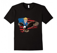 Mens Trump Flying USA Flag Eagle Shirt – Trump Flying Eagle XL Black
