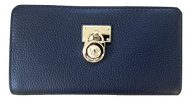 Michael Kors Hamilton Traveler Large Zip Around Leather Wallet (Navy)