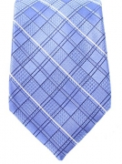 Michael Kors Mens Classic Houndstooth Grid-Print Silk Neck Tie Blue Not Applicable