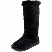 Michael Kors Womens Sandy Quilted Boot Closed Toe Mid-Calf Leather Fashion Boots, Black, Size 6