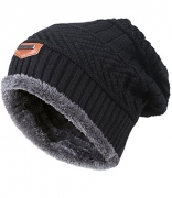 MIEDEON Men’s Winter Knitting Skull Cap Wool Warm Slouchy Beanie Hat,Black,One Size – Men’s Hat Best Price