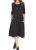 MOLERANI Women’s 3/4 Sleeve A-line and Flare Midi Long Dress With Pockets Black M.
