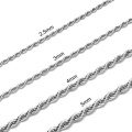 Monily 2-5mm Twist Chain Necklace Stainless Steel Necklace 16-36 Inches Men Women...