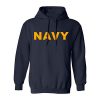 Navy NAVY Hooded Sweatshirt with gold print - X-Large