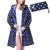Old Tjikko Women’s Waterproof Hooded Rain Coats Jacket Polka Dot Rain Coats With Pockets (NAVY)