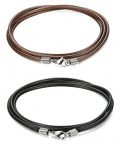 ORAZIO 2Pcs 3mm Woven Braided Necklace Cord Rope Necklace for Men Women...