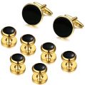ORAZIO Mens Classic Cufflinks and Studs Set for Tuxedo Formal Kit Business...