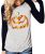 Rjxdlt Women Halloween Sweatshirts Off Shoulder Pumpkin Print Long Sleeve Pullover Tops Black 3XL.