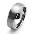 Personalized Inside Engraving Tungsten Carbide Wedding Band Ring 8mm Beveled Edges Domed...