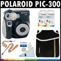 Polaroid PIC-300 Instant Film Analog Camera (Black) with (2) Polaroid 300 Instant...