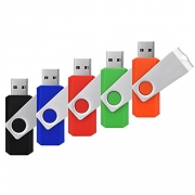 RAOYI 10 Pack 8GB Swivel USB Flash Drive Metal Thumb Drives Pen Drive USB 2.0 Bulk Flash Drive Memory Stick(Black/Red/Blue/Green,4 Mixed Colors)