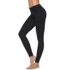 RURING Womens High Waist Yoga Pants Tummy Control Workout Running 4 Way Stretch Yoga Leggings,Medium,Black