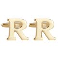 Salutto Men's Alphabet Cufflinks 1 Pair with Gift Box (Gold R)