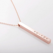 SAME DAY SHIPPING GIFT TIL 2PM CDT A Cube bar Personalized Your Name Customized necklace 16k Gold Silver Rose gold -Plated Delicate ID Wedding Bridesmaid Birthday and Anniversary Christmas Gift