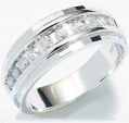 Size - 13 - 10k White Gold Classic Channel Set Round Cut...