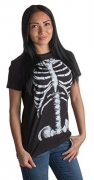 Leg Avenue Women’s Spandex Printed Glow-In-The-Dark Skeleton Catsuit, Black/White, Medium.