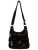 The Aria Crossbody Handbag Hobo Tote Soft Vegan Leather by Ampere Creations (Black).