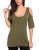 Easther Women’s Casual Flare Hem Tunic Top For Leggings Long Sleeve Tunic Dress Army Green M.