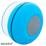 Speakstick LED Wireless Shower Speaker with 3.0 Bluetooth Technology for the Shower, Pool, Beach, or Hot Tub. Portable, IPX4 Waterproof with Microphone and 6 Hours of Playtime (Blue)