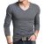 Spring Fashion Brand O-Neck Slim Fit Long Sleeve T Shirt Men Trend Casual Mens T-Shirt Korean T Shirts V neck Dark Gray XL